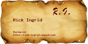 Rick Ingrid névjegykártya